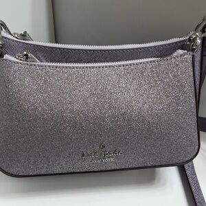 Kate Spade Glitter Crossbody Bag 2 in 1 lilac and - Silver